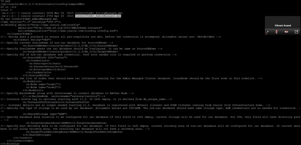 rconfigを使ってスタンドアロンデータベースをOracle RACに変換する手順