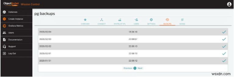 ObjectRocketにおけるPostgreSQLのバックアップとポイントインタイムリカバリ（PITR）による復元方法