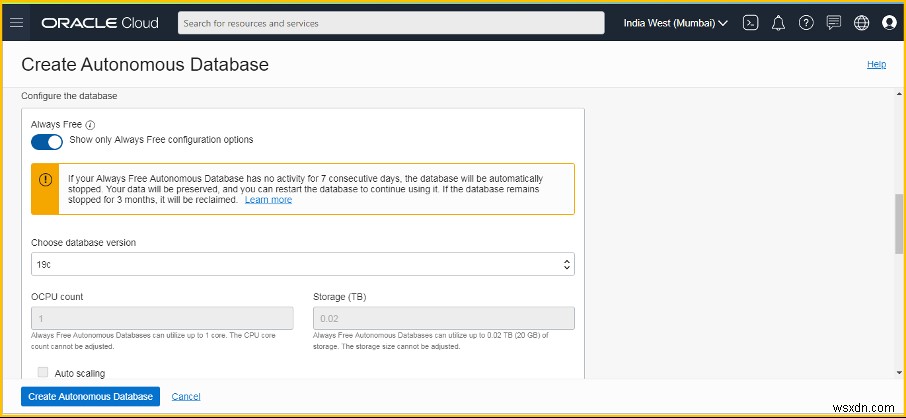 常時無料のAutonomous Database(自律型データベース)とは?特徴とOracle Cloudでの作成手順を解説