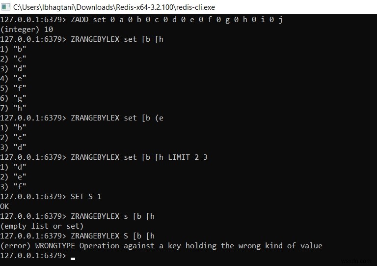 Redis ZRANGEBYLEXコマンドの使い方 – 辞書順(昇順)で指定範囲内のソート済みセット要素を取得する