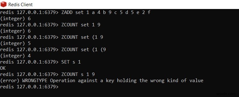 Redis ZCOUNT –スコア範囲でソートされたセットの要素数を取得する方法