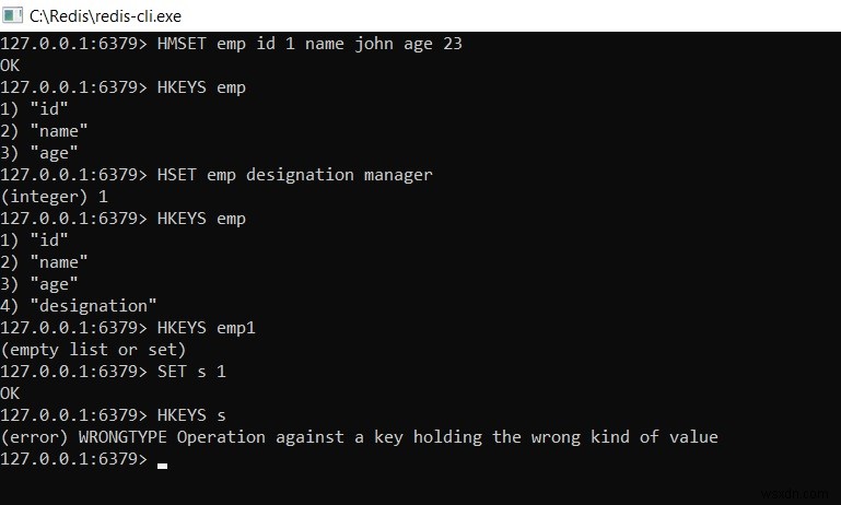 Redis HKEYS コマンド – ハッシュに含まれるすべてのフィールド名を取得する方法