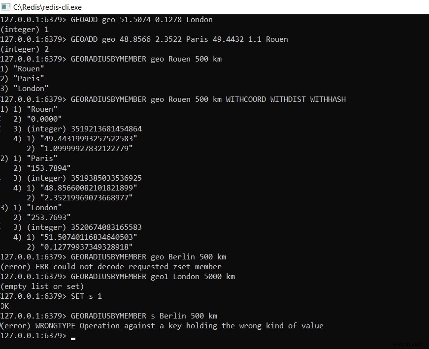 Redis GEORADIUSBYMEMBERコマンドの使い方を実例付きで解説 – Redisチュートリアル
