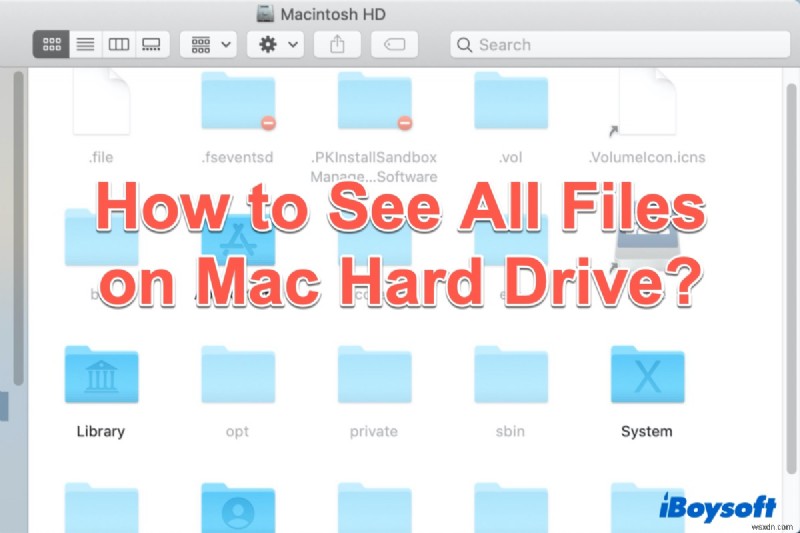 Macのハードドライブで隠しファイルを含むすべてのファイルを表示する方法!