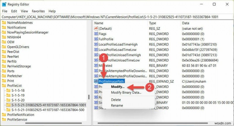 Windows 11でユーザープロファイルフォルダーの名前を変更する方法