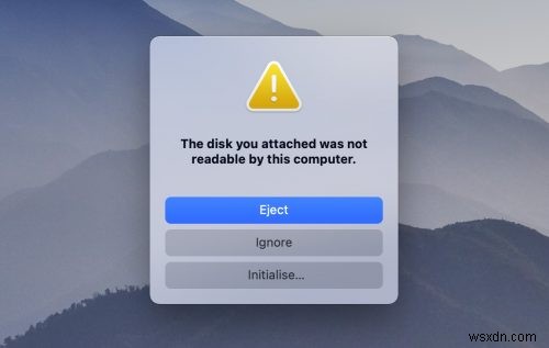 Macで「挿入したディスクは読み取れませんでした」と表示されたときの対処法