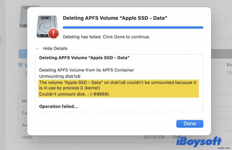 Macで「ディスクをマウント解除できません（69888）」エラーが出たときの対処法：内蔵ディスク・外付けディスク両方に対応