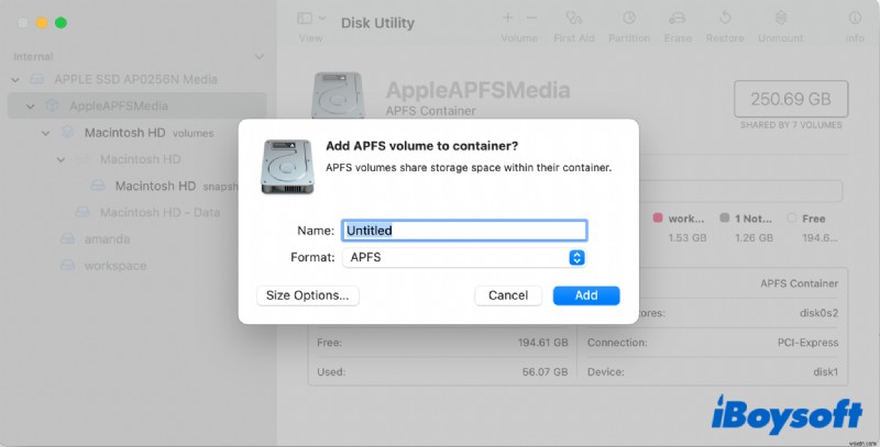 【初心者向けガイド】MacでAPFSボリュームをコンテナに追加する完全手順