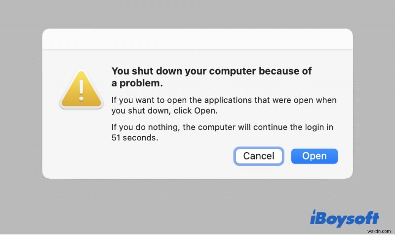 Macが起動のたびに「問題が発生したためコンピュータをシャットダウンしました」と表示される原因と5つの対処法