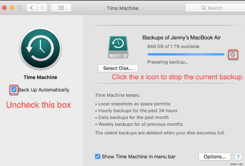 Time Machineが「バックアップを準備中」で止まる問題の原因と解決方法