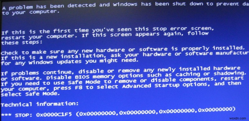 0x0000C1F5エラーの解決方法|Windows Vistaのブルースクリーンを直す手順