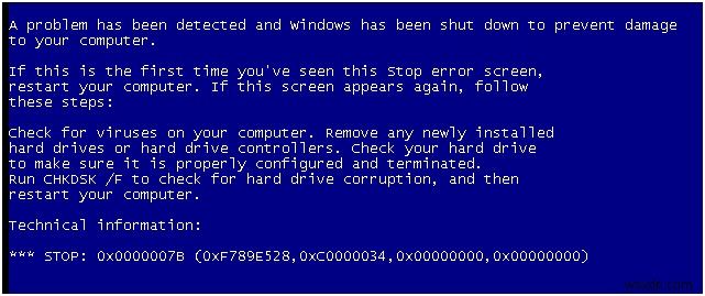 Windows XPで発生する「Stop 0x0000007B」エラーの原因と解決方法