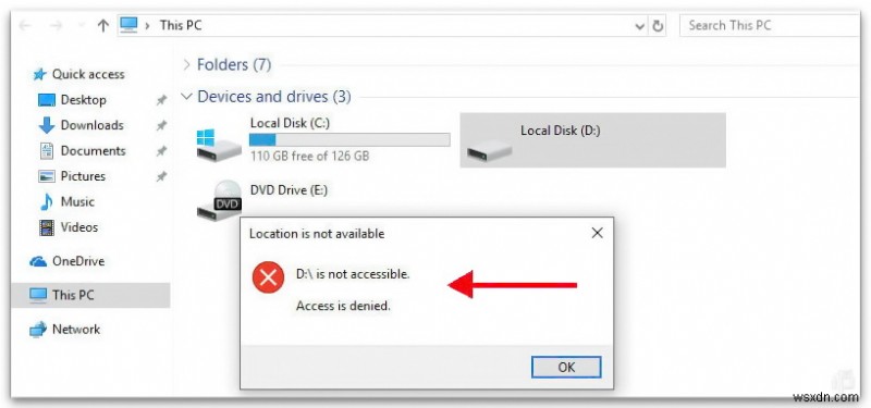 【Windows 10】「ディスク D: にアクセスできません。アクセスが拒否されました」エラーの解決方法