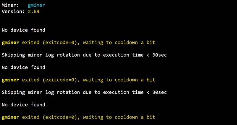 HiveOSで「(exit code=0) waiting to cool down a bit」エラーを修正する方法【デュアルマイニング対応】