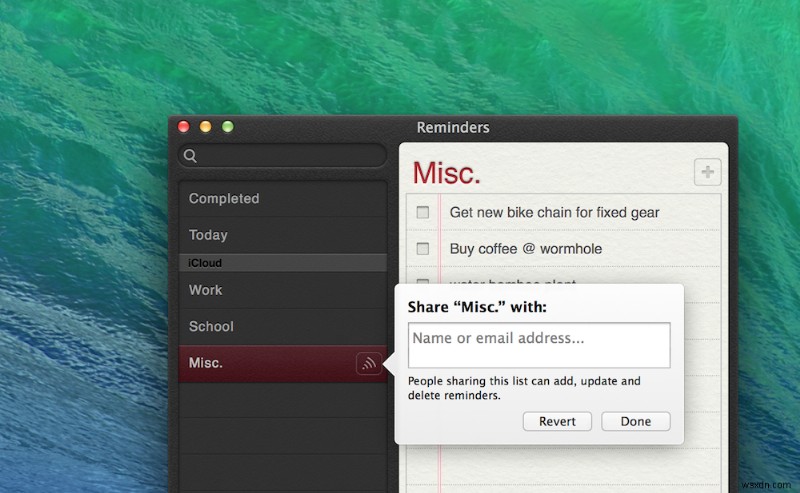 OS X Mavericksでリマインダーのリストを共有する方法