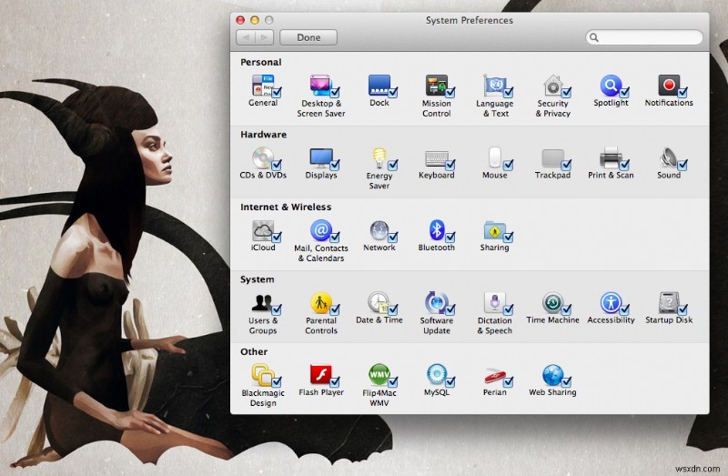 OS Xのシステム環境設定を見やすく整理し、使わない項目は非表示にする方法