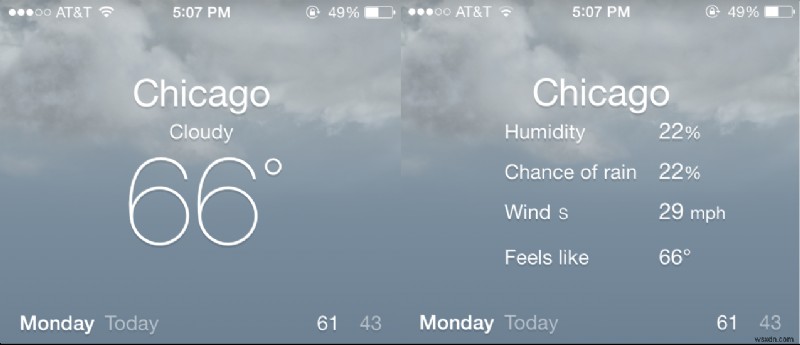 【小ネタ】iOS 7の天気アプリで湿度・風速などの詳細情報を表示する方法