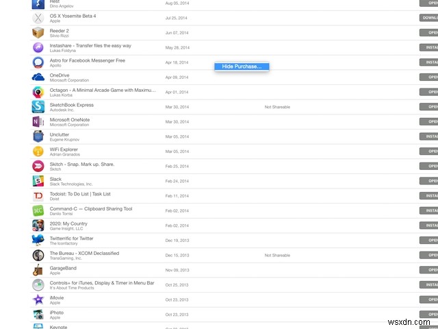 【Mac OS X 31日間のヒント】Mac App Storeで購入履歴を非表示にする方法