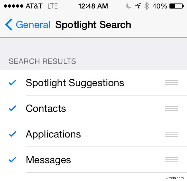 iOS 30日間のヒント:Spotlight検索結果に表示する内容を選択・並べ替える方法