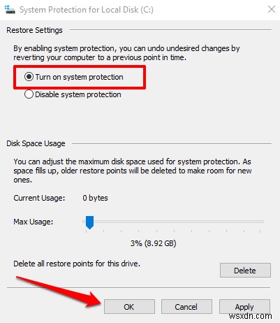 Windows 10でシステムの復元ポイントを手動で作成する方法