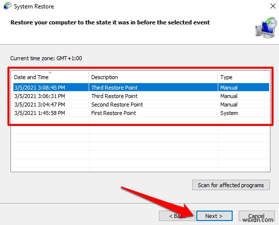 Windows 10でシステムの復元ポイントを手動で作成する方法