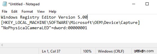 Windows 10でWebカメラのオン/オフ通知（OSD）を有効にする方法