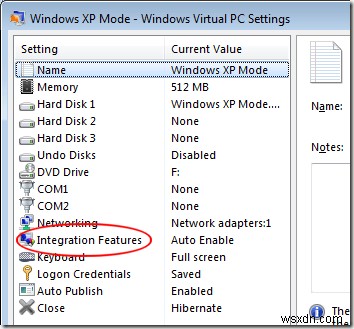 Windows 7 の XP モード仮想マシンで統合機能を有効にする方法