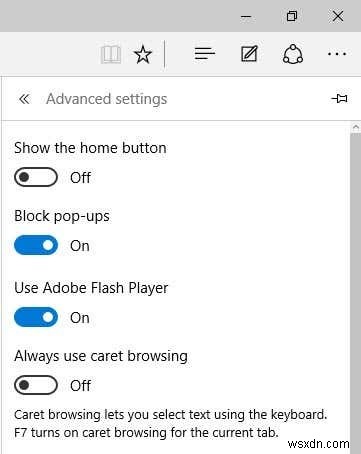 Windows 10 の Microsoft Edge で Adobe Flash を無効にする方法