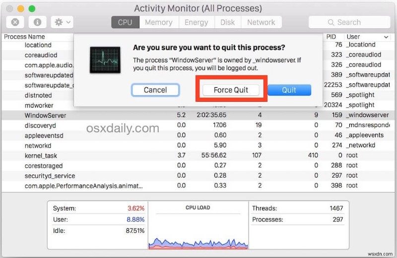 キーボードショートカットでMacアプリを強制終了する6つの方法
