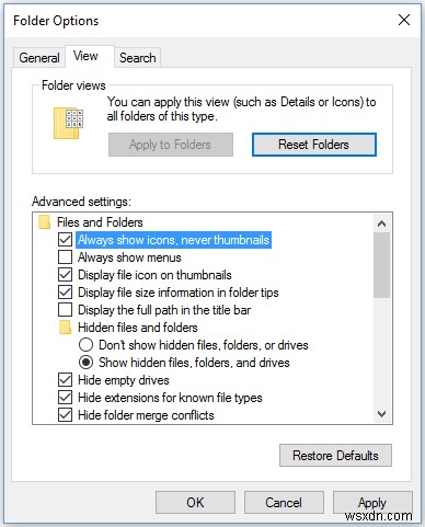 Windows 10 / 8.1 / 7 でサムネイルプレビューを無効にする方法