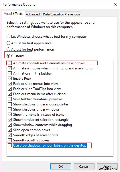 Windows 10でデスクトップアイコンのドロップシャドウを無効にする方法