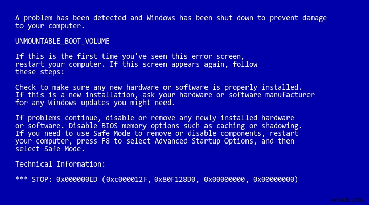 マウントできないブートボリューム停止エラー0x000000EDを修正する7つの方法