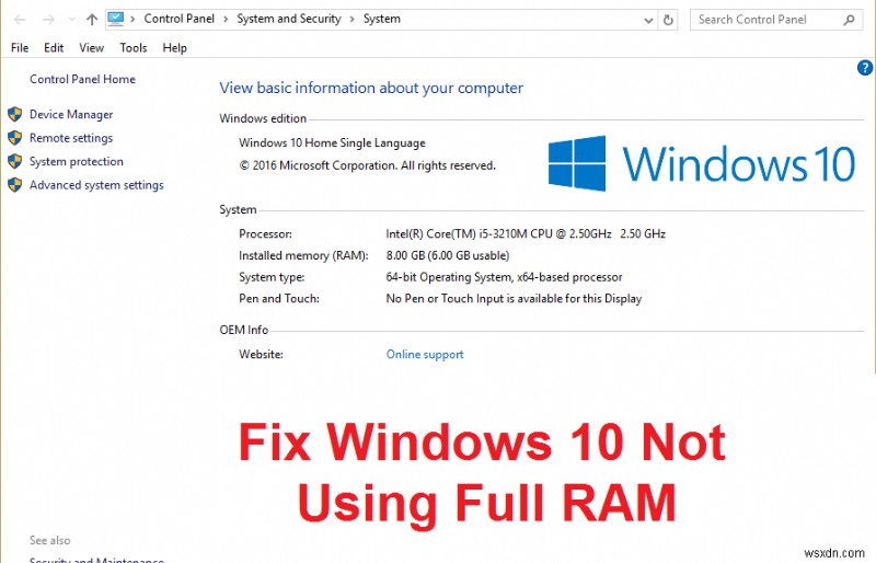 Windows 10でRAMが全容量使用できない問題の原因と解決方法