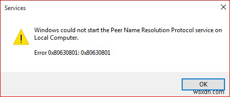 Peer Name Resolution Protocolサービスが起動しない場合の対処法|エラー0x80630203などの解決手順