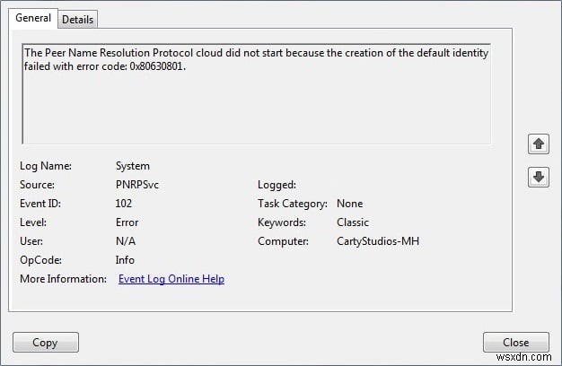 Peer Name Resolution Protocolサービスが起動しない場合の対処法|エラー0x80630203などの解決手順