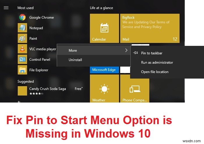 【解決済み】Windows 10で「スタートにピン留めする」オプションが表示されないときの直し方
