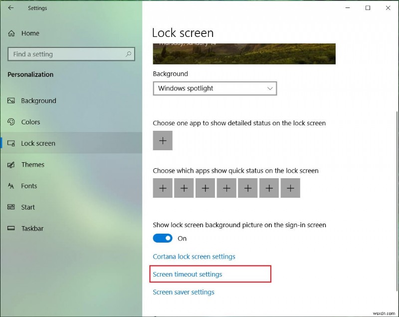 Windows 10でロック画面のタイムアウト設定を変更する方法