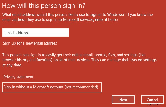 Windows 10でアカウント作成中に「問題が発生しました」エラーが出る場合の対処法