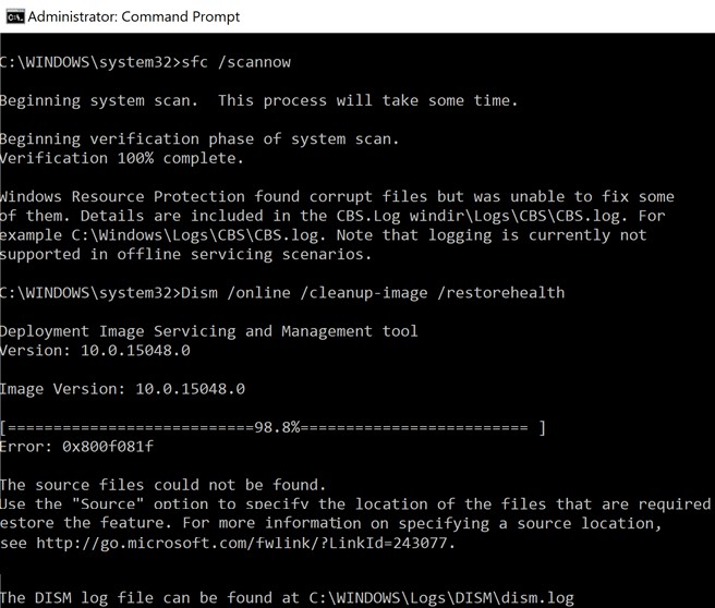 Windows 10でDISMエラー0x800f081fを解決する方法