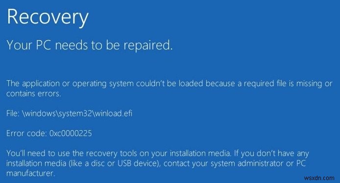 winload.efiが見つからない・破損しているエラー(0xc0000225)の対処法7選