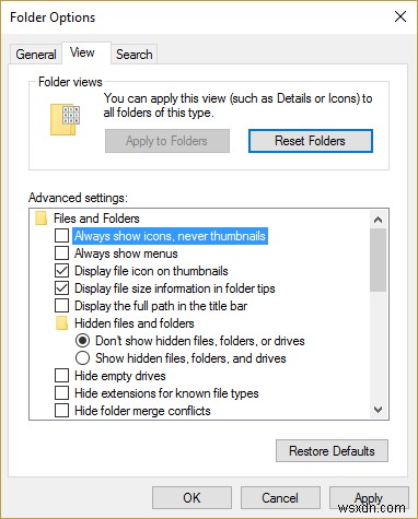 Windows 10でサムネイルプレビューが表示されないときの対処法
