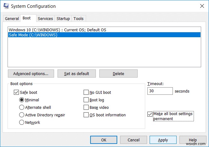 Windows 10のブートメニューにセーフモードを追加・削除する方法