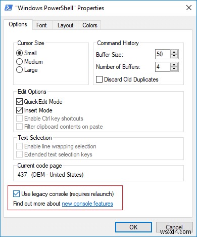 Windows 10でコマンドプロンプトとPowerShellのレガシーコンソールを有効/無効にする方法