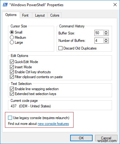 Windows 10でコマンドプロンプトとPowerShellのレガシーコンソールを有効/無効にする方法
