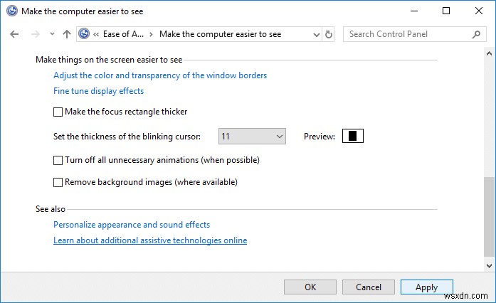 Windows 10でテキストカーソルの太さを変更する3つの方法