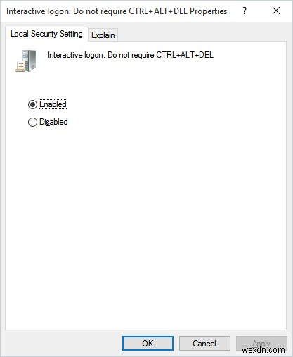 Windows 10でセキュアログイン（Ctrl+Alt+Delete要求）を有効・無効にする3つの方法