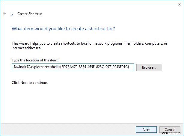 Windows 10 でコントロールパネル「すべてのタスク」(God Mode) のショートカットを作成する方法