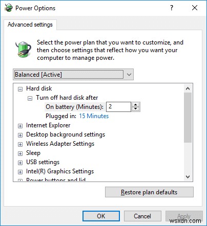 Windows 10でハードディスクがスリープ状態になるのを防ぐ方法