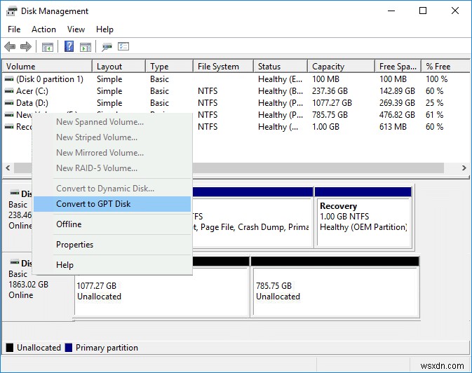 Windows 10でGPTディスクをMBRディスクに変換する4つの方法