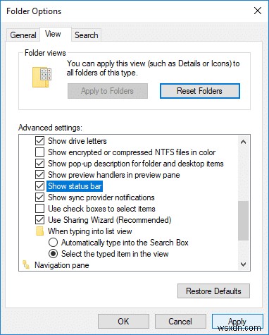 Windows 10のエクスプローラーでステータスバーを表示・非表示にする方法